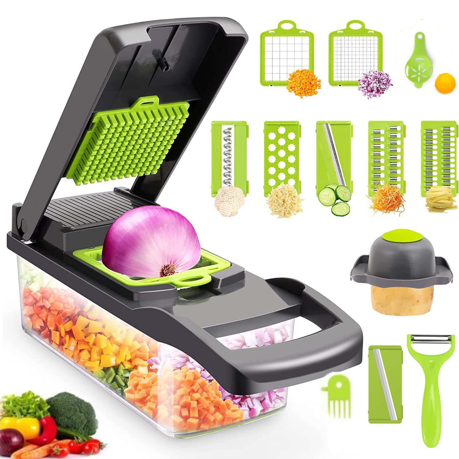 16-16in-1 Multifunctional Chopper, Vegetable Chopper with Interchangeable Blades, All-Purpose Chopper, Vegetable Slicer, Multifunctional Chopper - Image 4